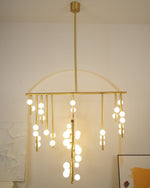 Eurzoris Geometric Brass Linear Pendant Light Chandelier - Lamp Outdoor