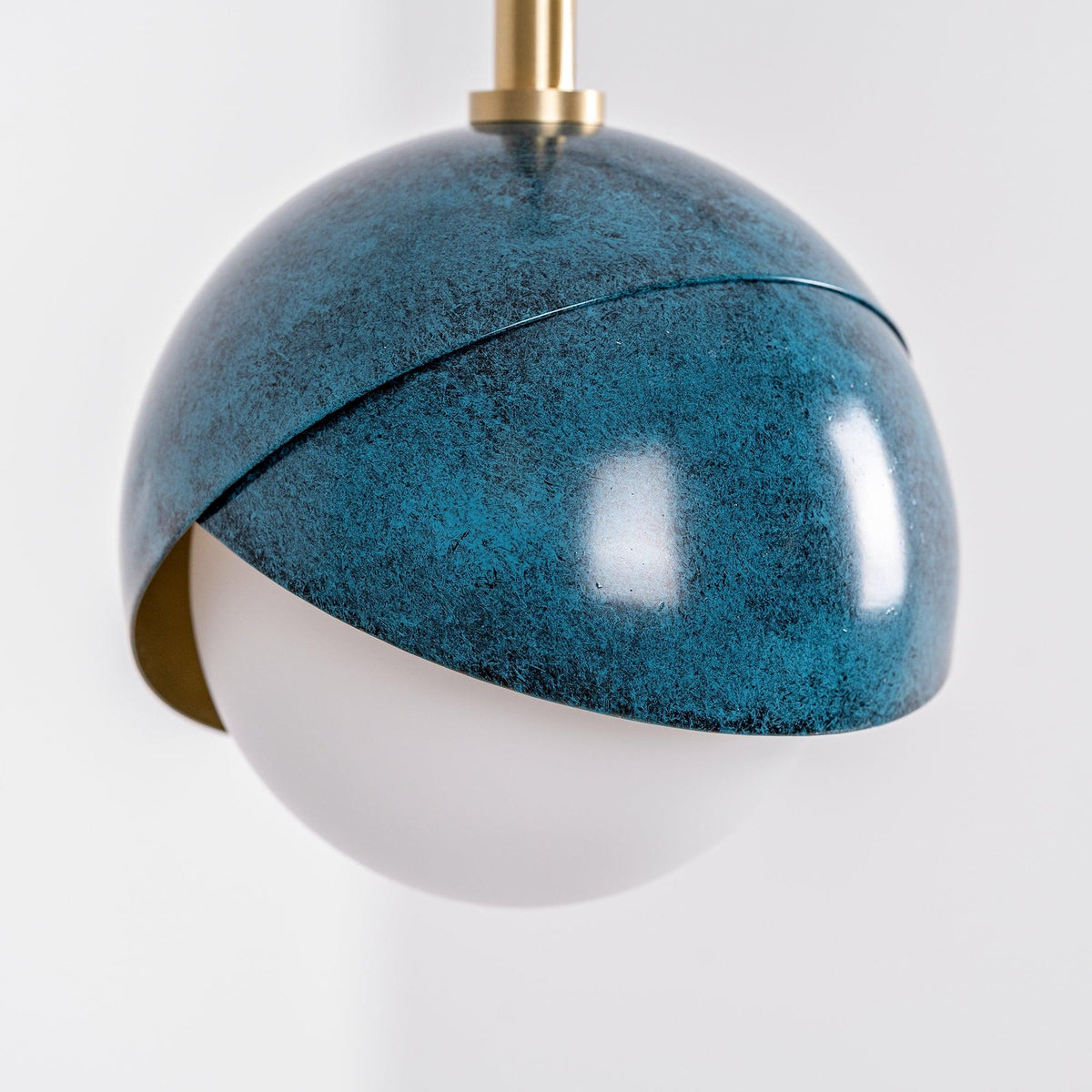 Solara Pendant Lamp Brass Nested Opal Globe Modern - Letslighting