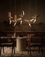 Elsilor Avian-Inspired Wood Pendant Light - Lamp Outdoor
