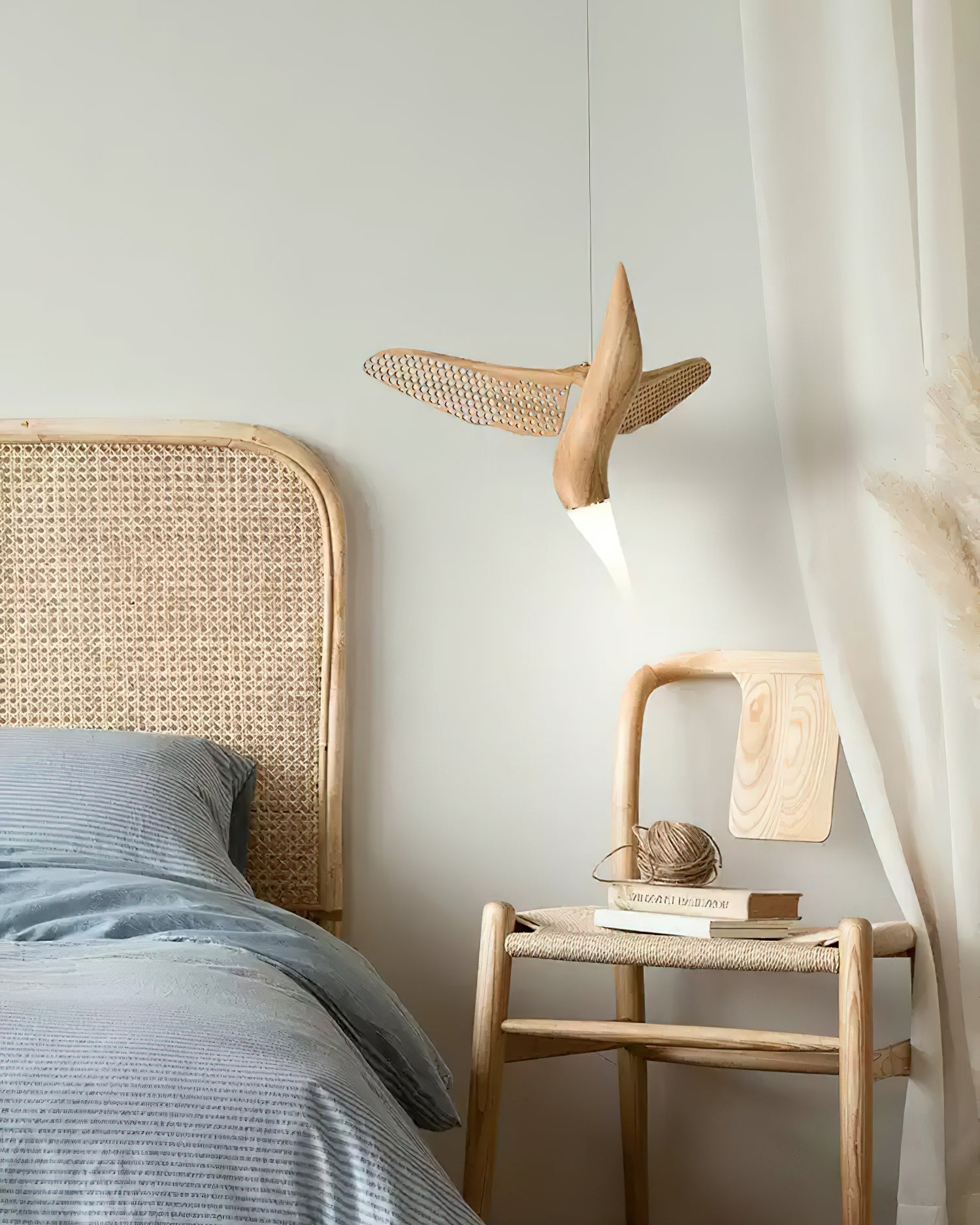Elsilor Avian-Inspired Wood Pendant Light - Lamp Outdoor