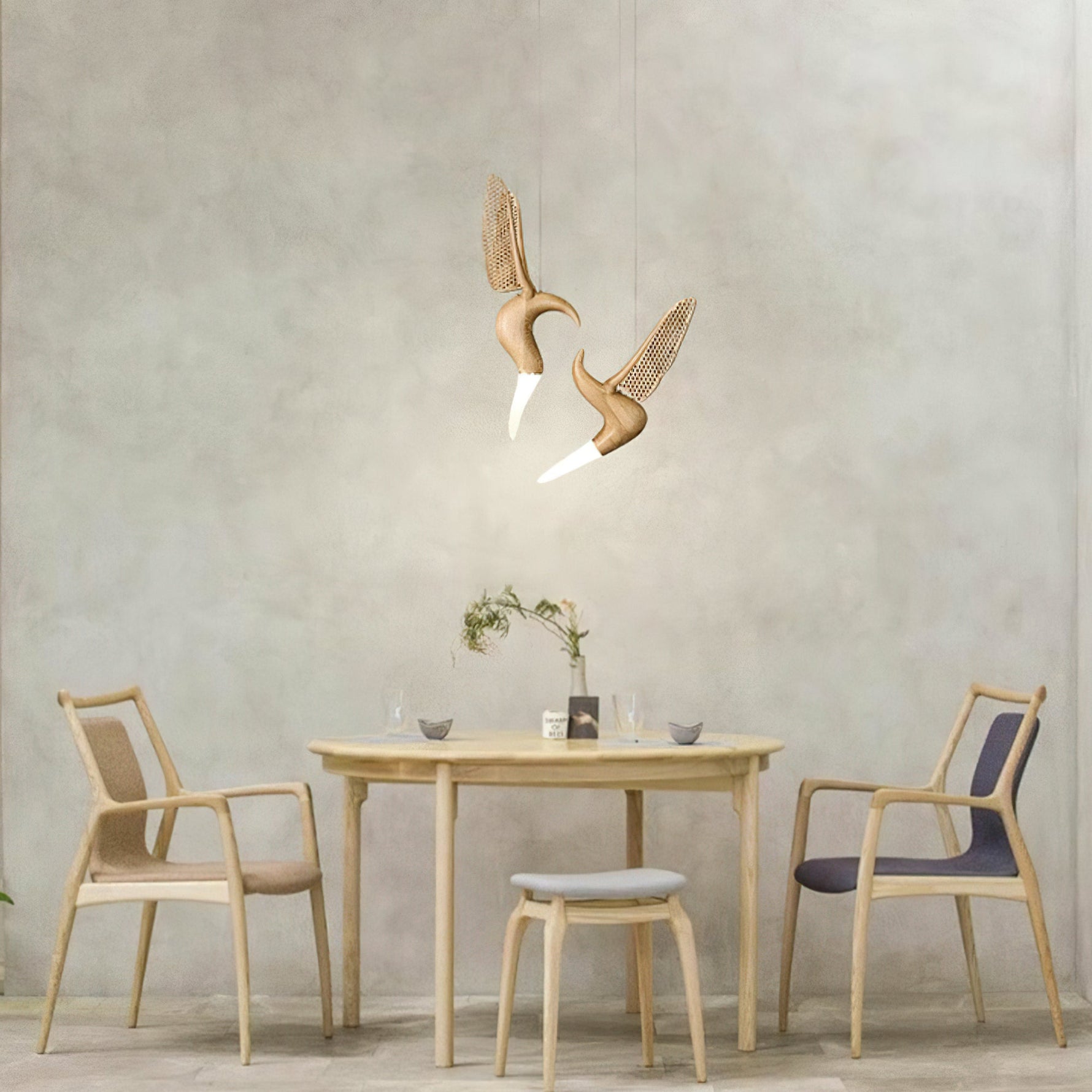 Elsilor Avian-Inspired Wood Pendant Light - Lamp Outdoor
