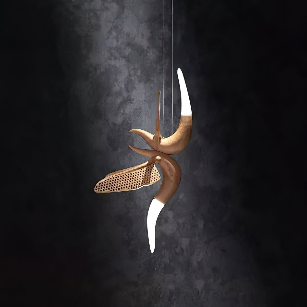 Elsilor Avian-Inspired Wood Pendant Light - Lamp Outdoor