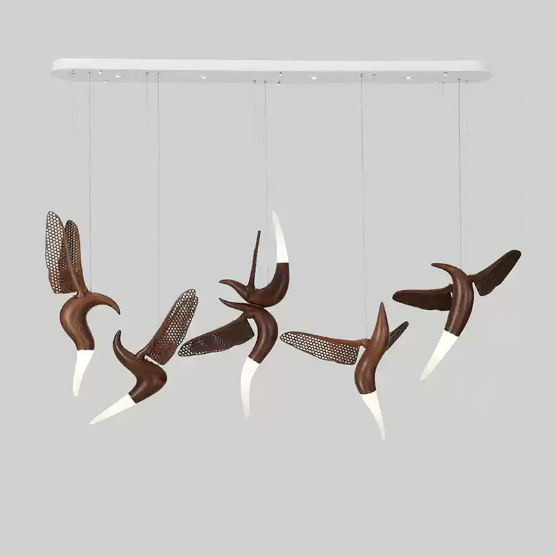 Elsilor Avian-Inspired Wood Pendant Light - Lamp Outdoor