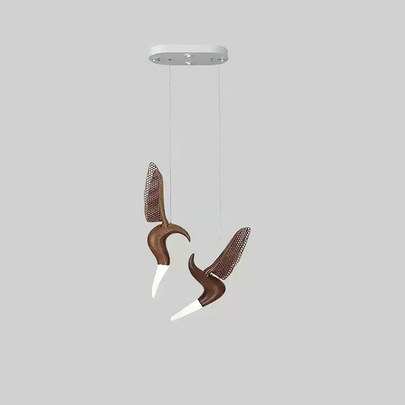 Elsilor Avian-Inspired Wood Pendant Light - Lamp Outdoor