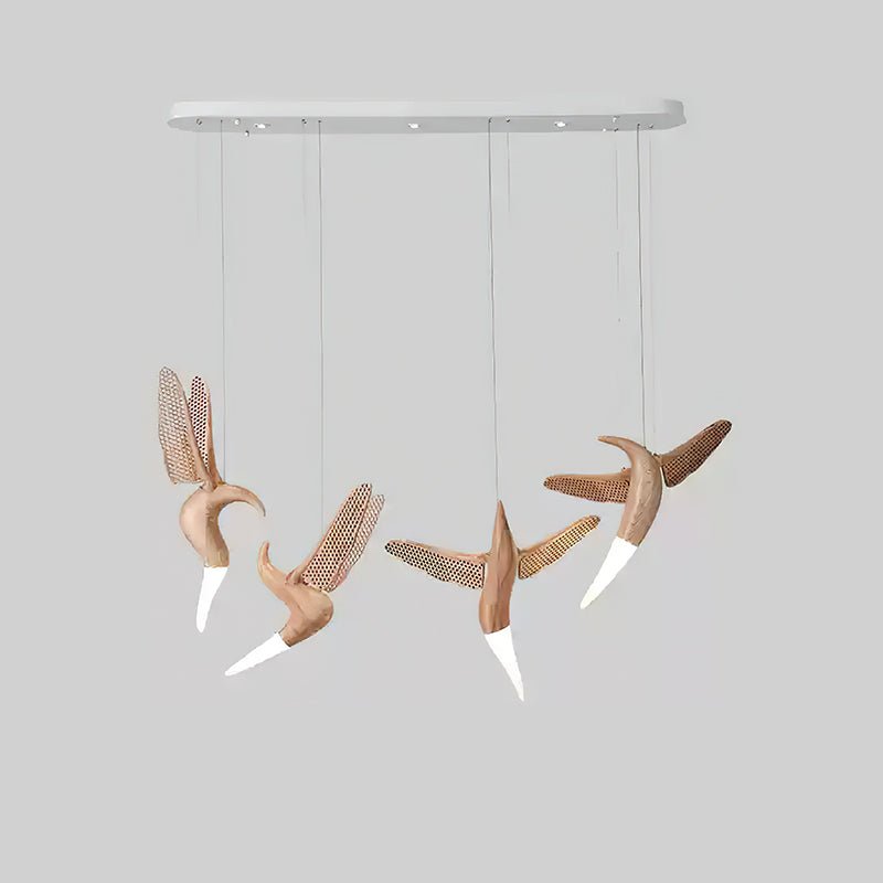 Elsilor Avian-Inspired Wood Pendant Light - Lamp Outdoor