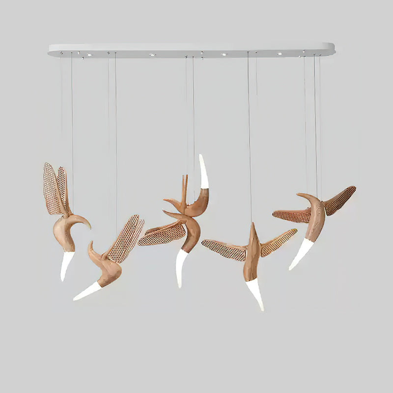 Elsilor Avian-Inspired Wood Pendant Light - Lamp Outdoor