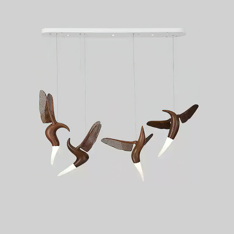Elsilor Avian-Inspired Wood Pendant Light - Lamp Outdoor