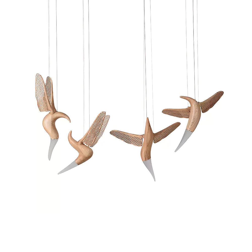 Elsilor Avian-Inspired Wood Pendant Light - Lamp Outdoor