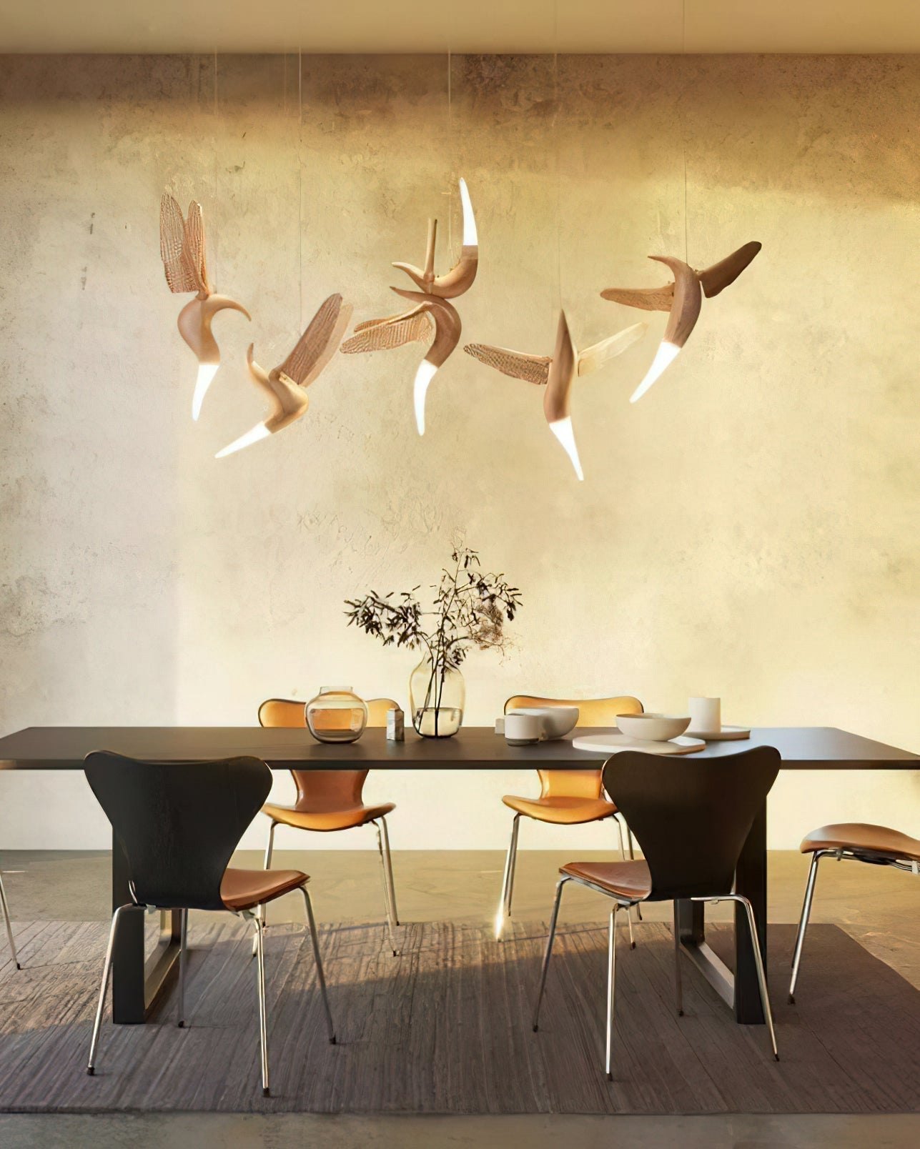 Elsilor Avian-Inspired Wood Pendant Light - Lamp Outdoor