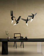 Elsilor Avian-Inspired Wood Pendant Light - Lamp Outdoor