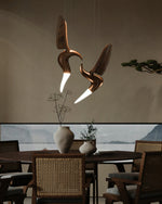 Elsilor Avian-Inspired Wood Pendant Light - Lamp Outdoor
