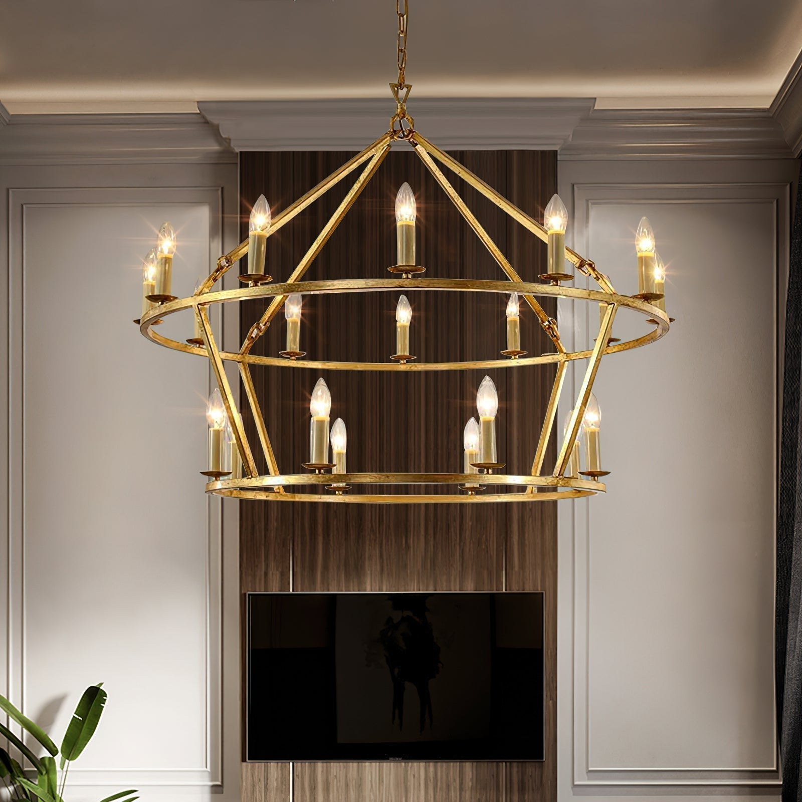 Ivzorarae Sculptural Metal Chandelier - Lamp Outdoor