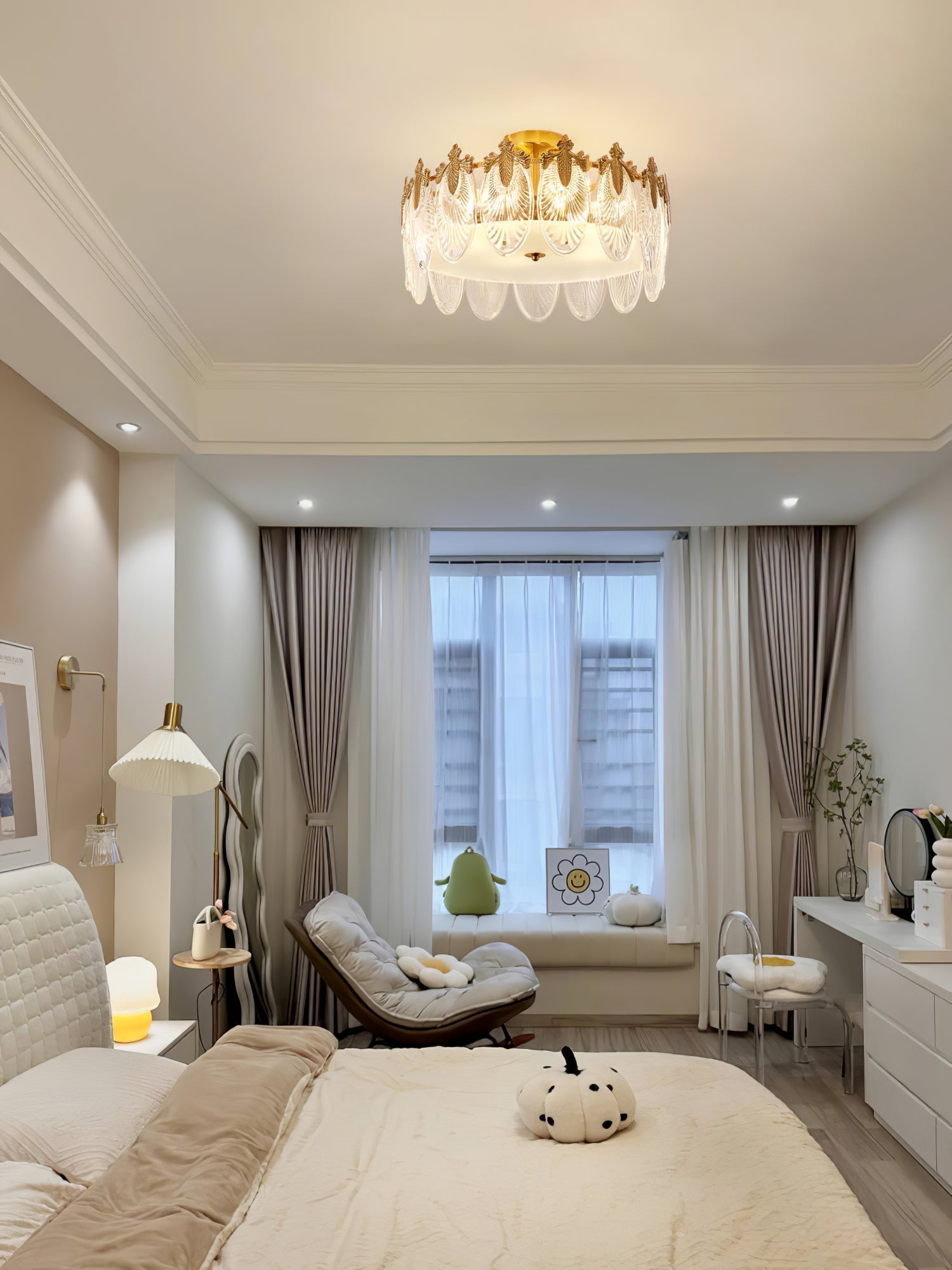 Decorative Pattern Glass Round Chandelier - Lamp Outdoor