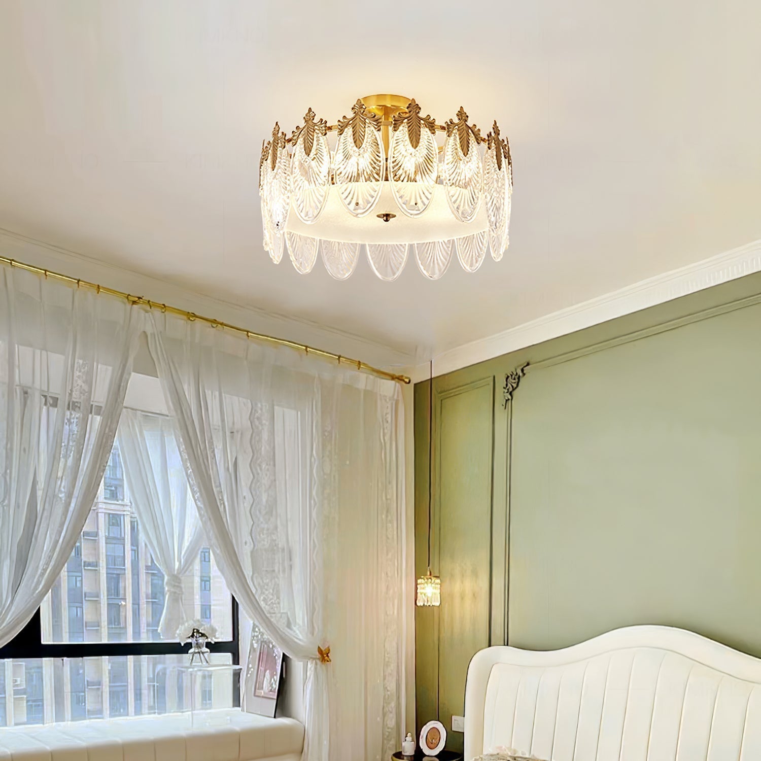 Decorative Pattern Glass Round Chandelier - Lamp Outdoor