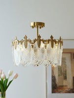 Decorative Pattern Glass Round Chandelier - Lamp Outdoor