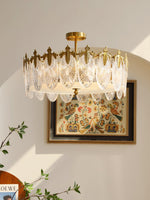 Decorative Pattern Glass Round Chandelier - Lamp Outdoor