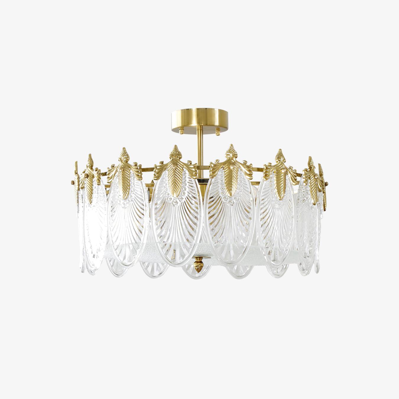 Decorative Pattern Glass Round Chandelier - Lamp Outdoor