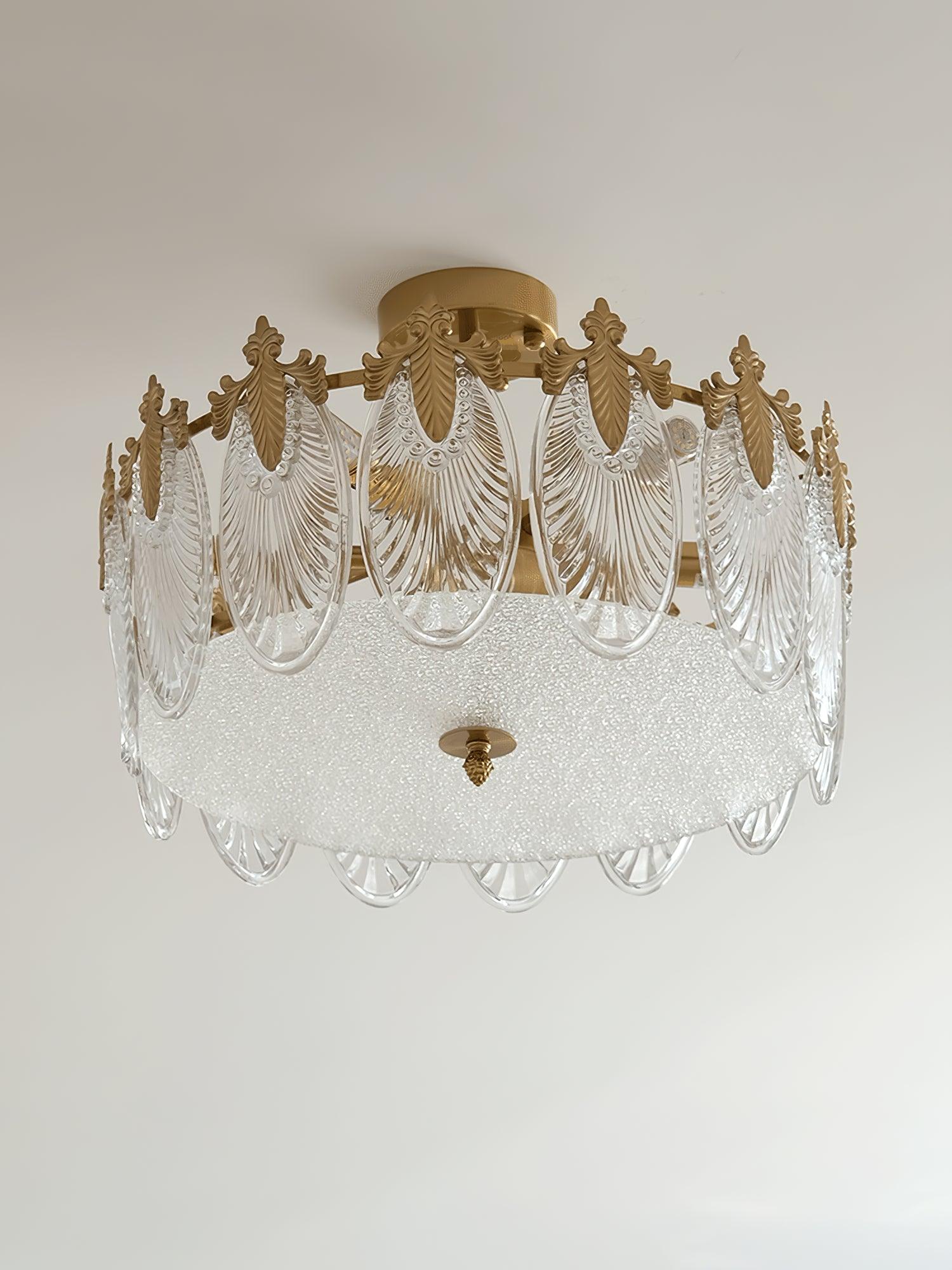 Decorative Pattern Glass Round Chandelier - Lamp Outdoor