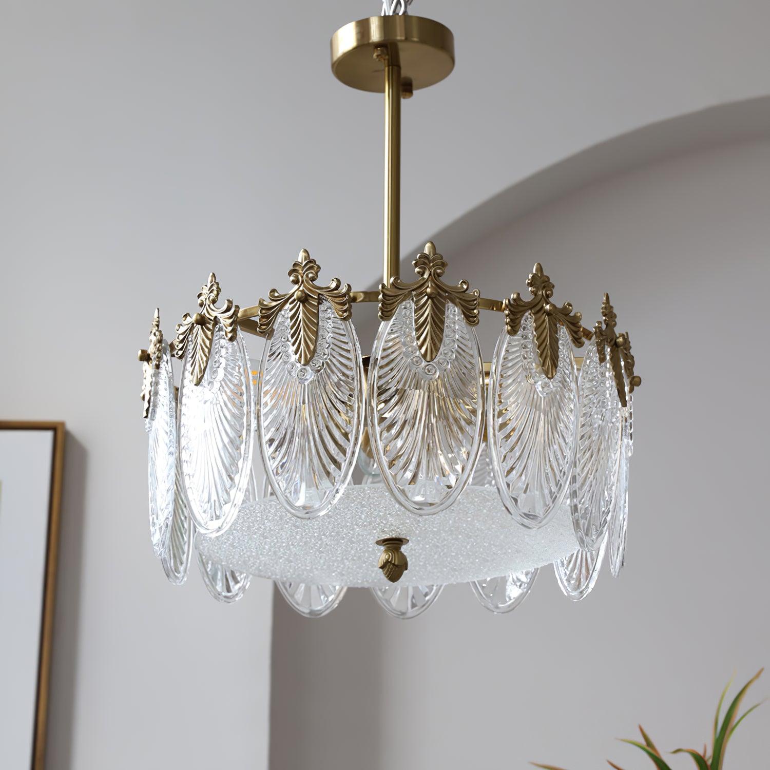 Decorative Pattern Glass Round Chandelier - Lamp Outdoor