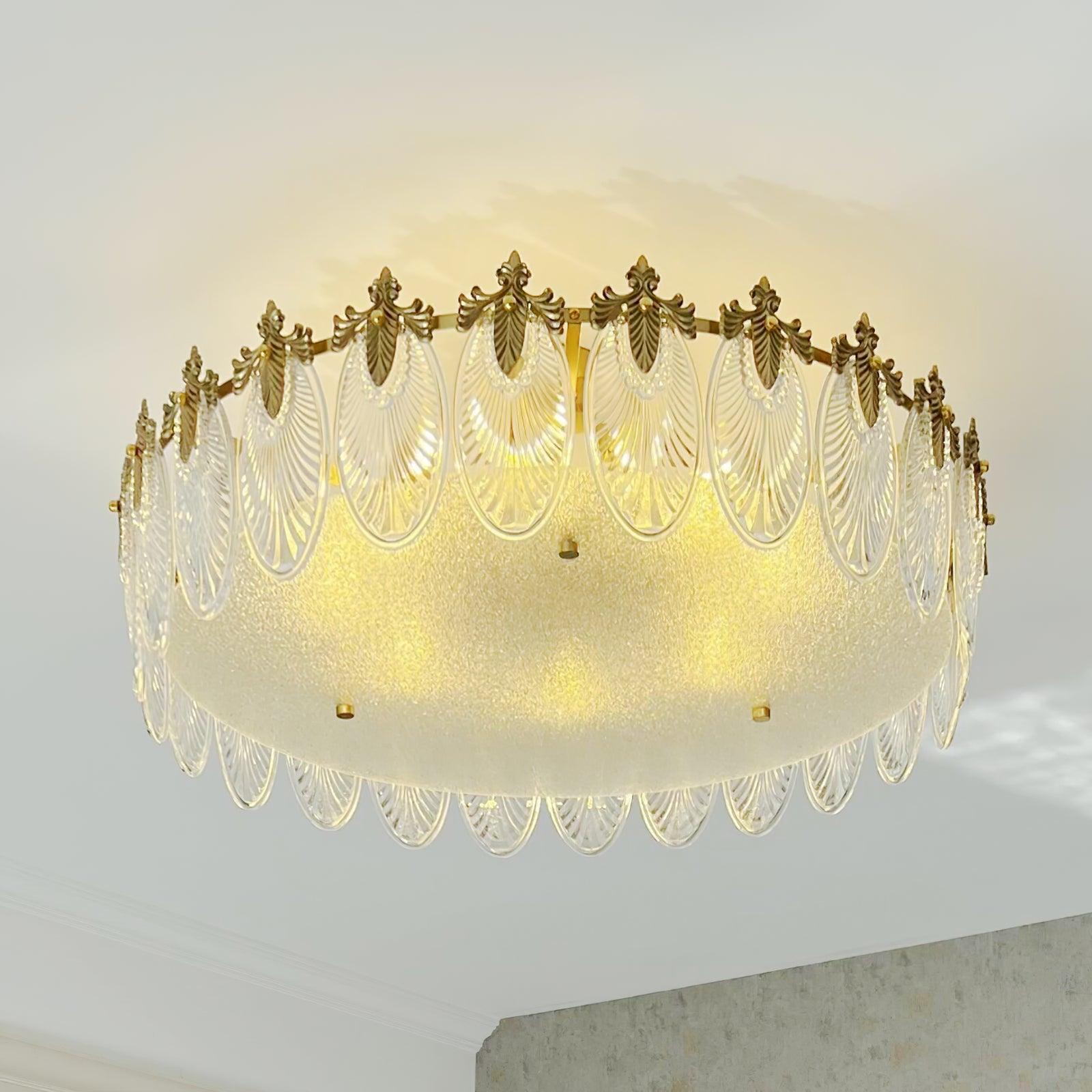 Decorative Pattern Glass Round Chandelier - Lamp Outdoor