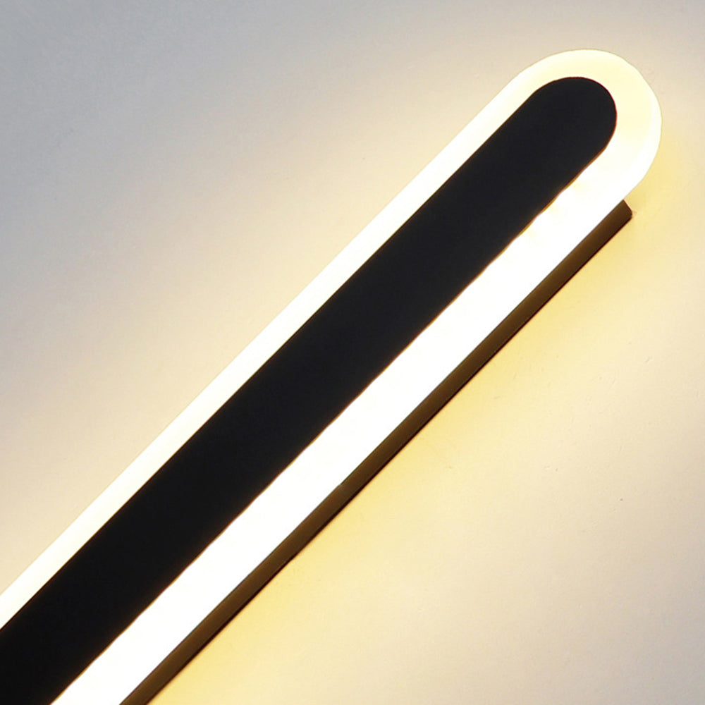 Arisha Minimalist Metal Linear Oval Outdoor Wall Lamp - Lamp Outdoor