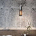 Xenith Industrial Cylindrical Pendant Light, Cement/Metal - Lamp Outdoor