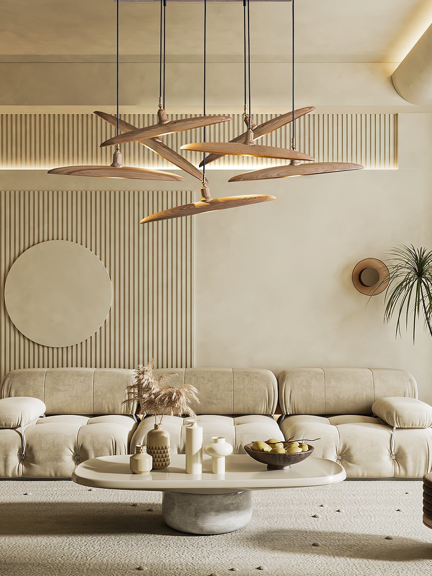 Zelirira Blade Wood Pendant Light - Lamp Outdoor