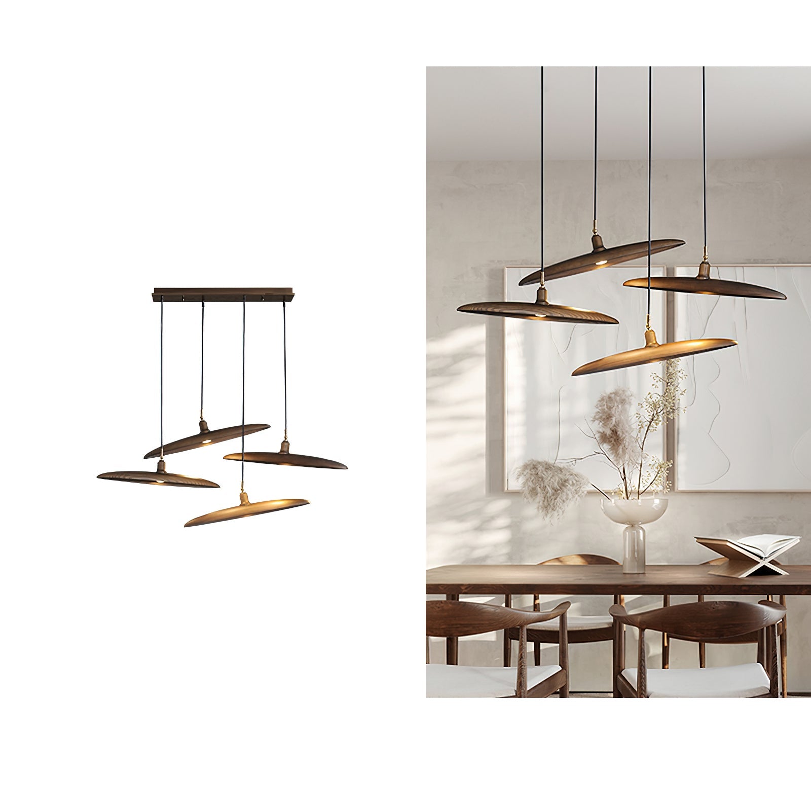 Zelirira Blade Wood Pendant Light - Lamp Outdoor
