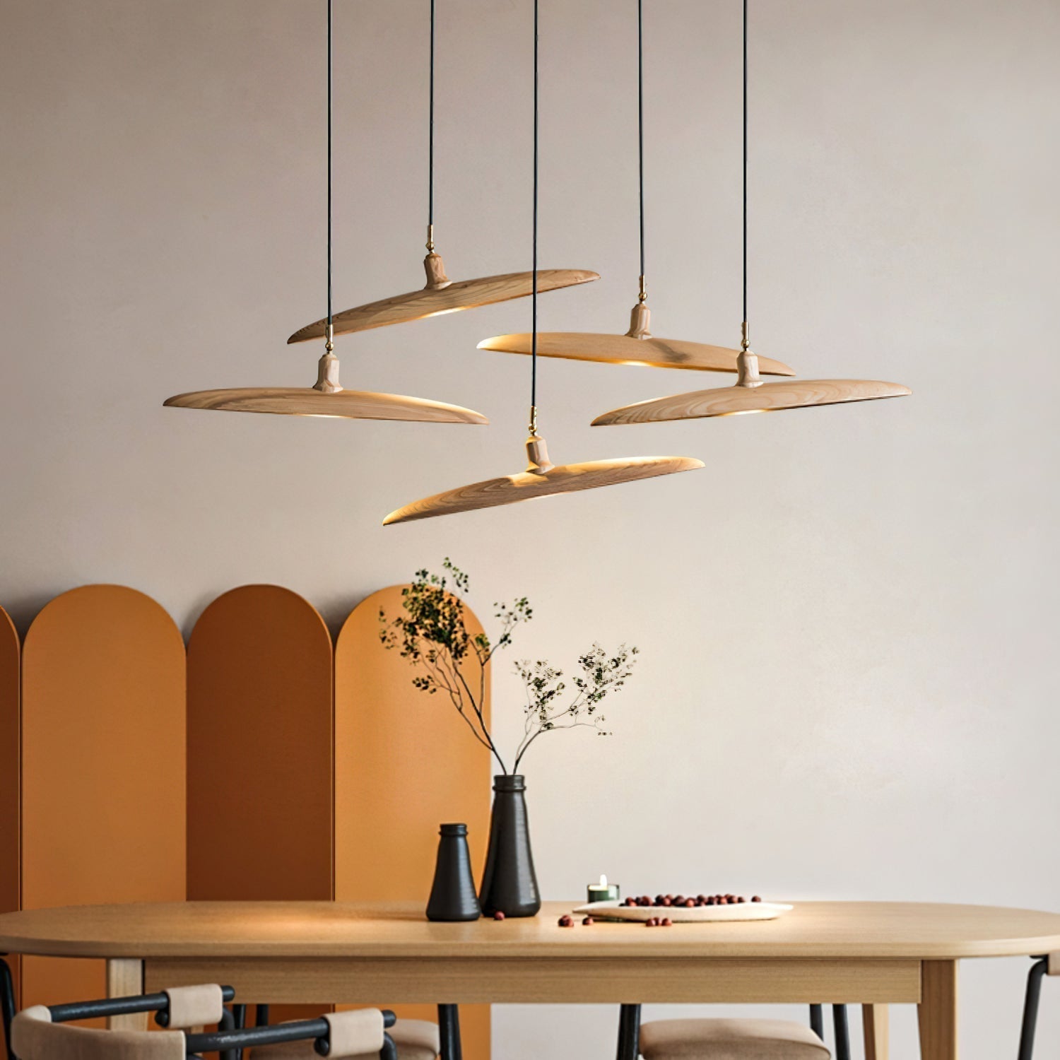 Zelirira Blade Wood Pendant Light - Lamp Outdoor
