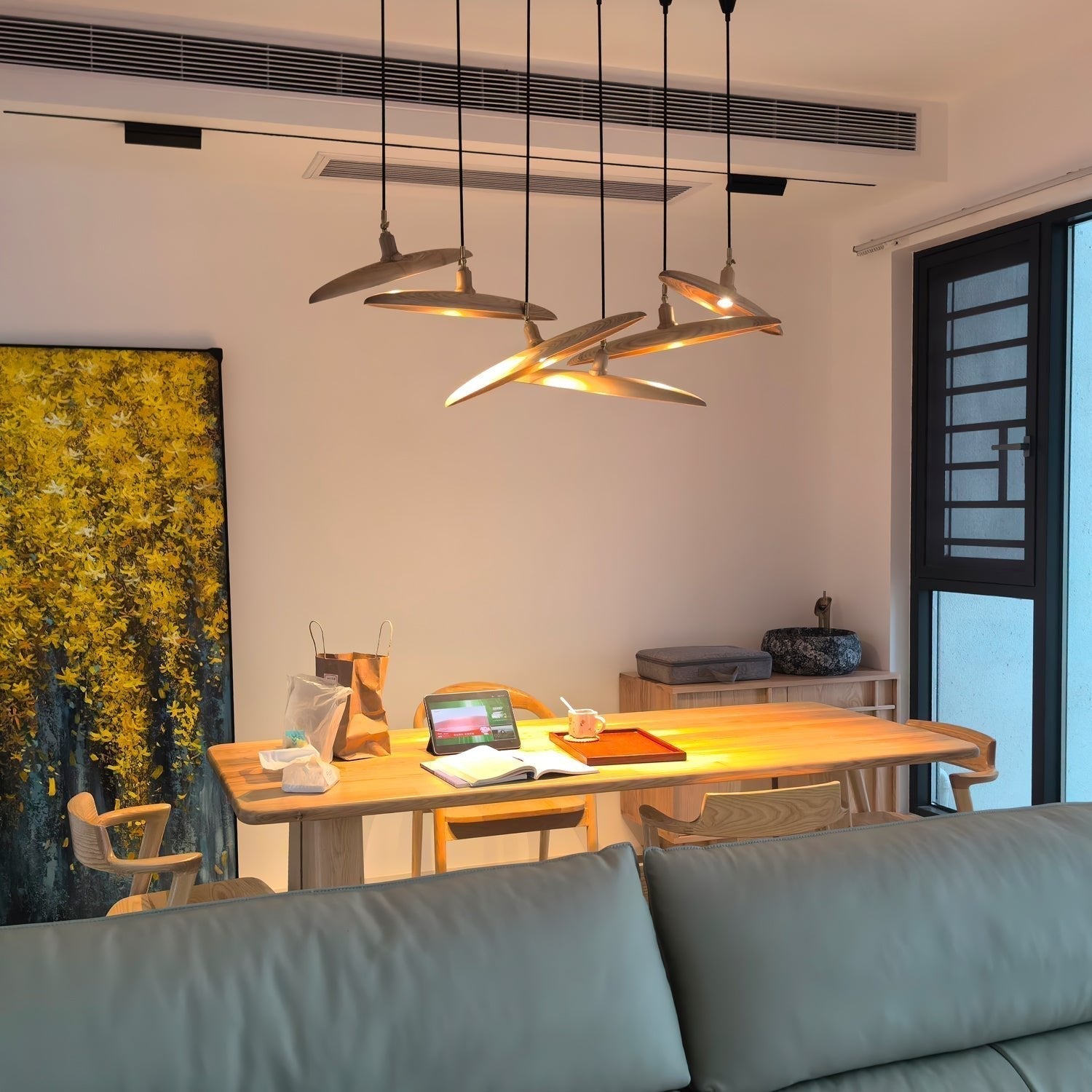 Zelirira Blade Wood Pendant Light - Lamp Outdoor