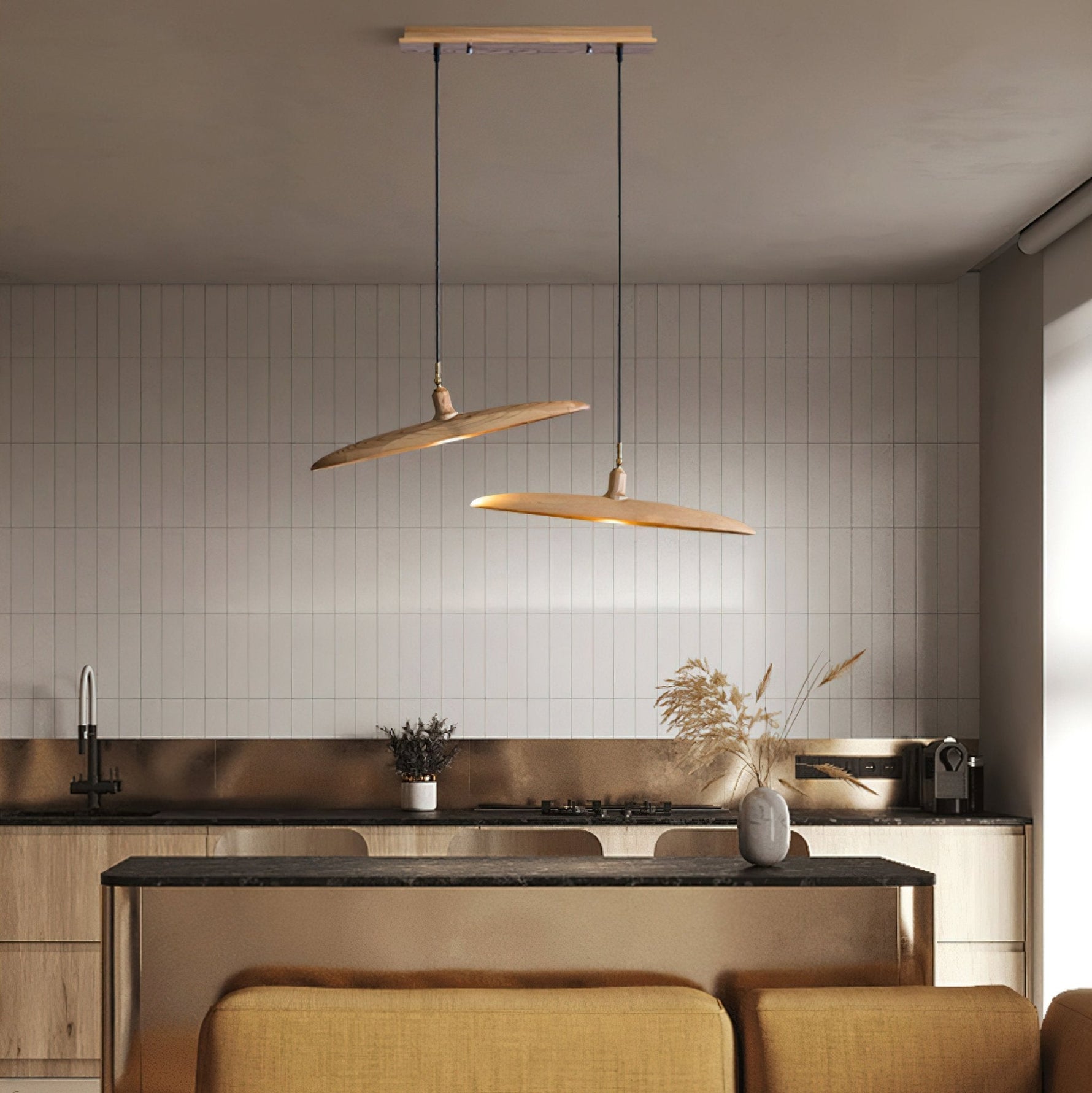 Zelirira Blade Wood Pendant Light - Lamp Outdoor