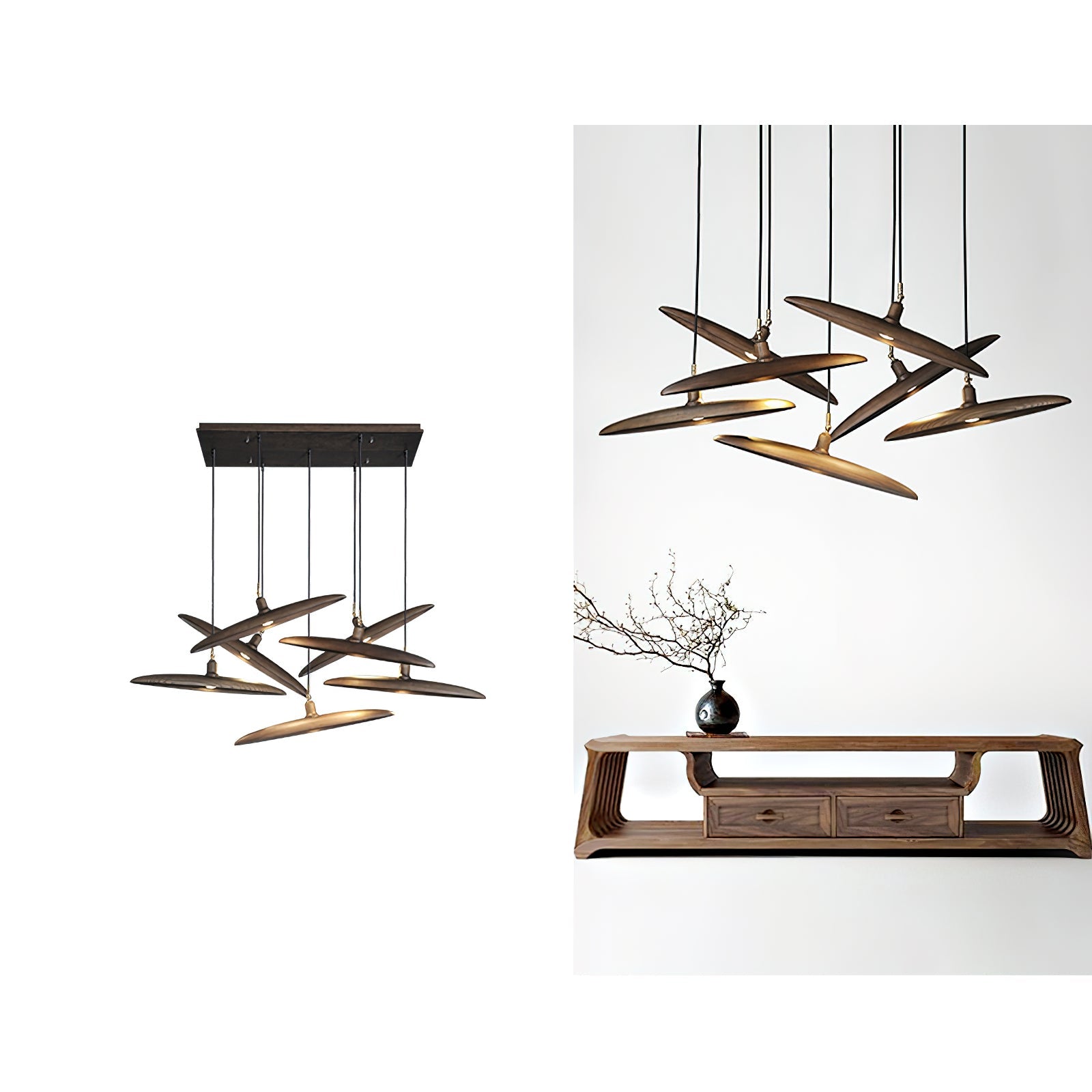 Zelirira Blade Wood Pendant Light - Lamp Outdoor