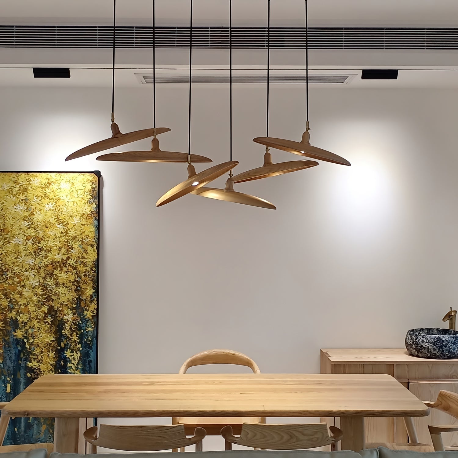 Zelirira Blade Wood Pendant Light - Lamp Outdoor