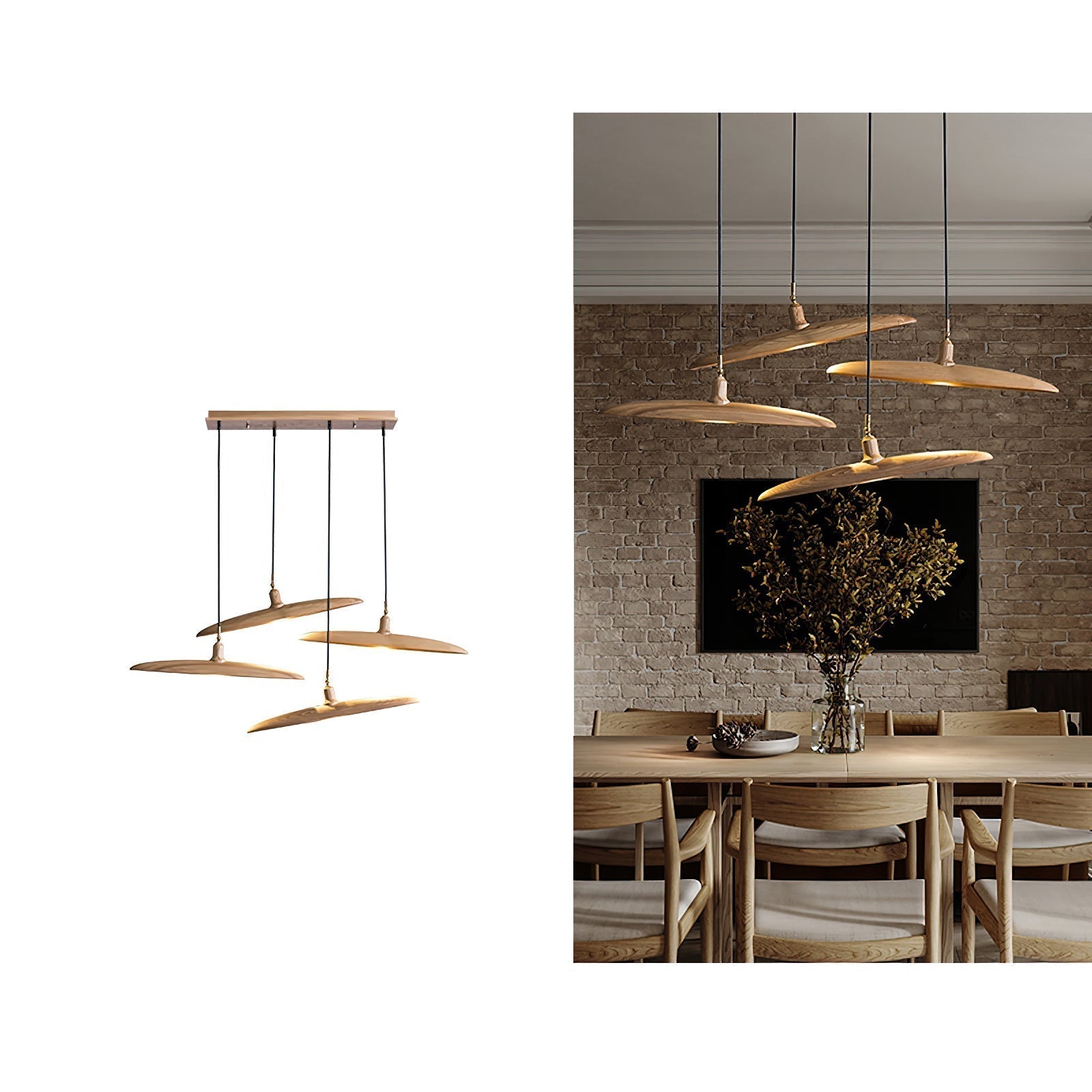 Zelirira Blade Wood Pendant Light - Lamp Outdoor