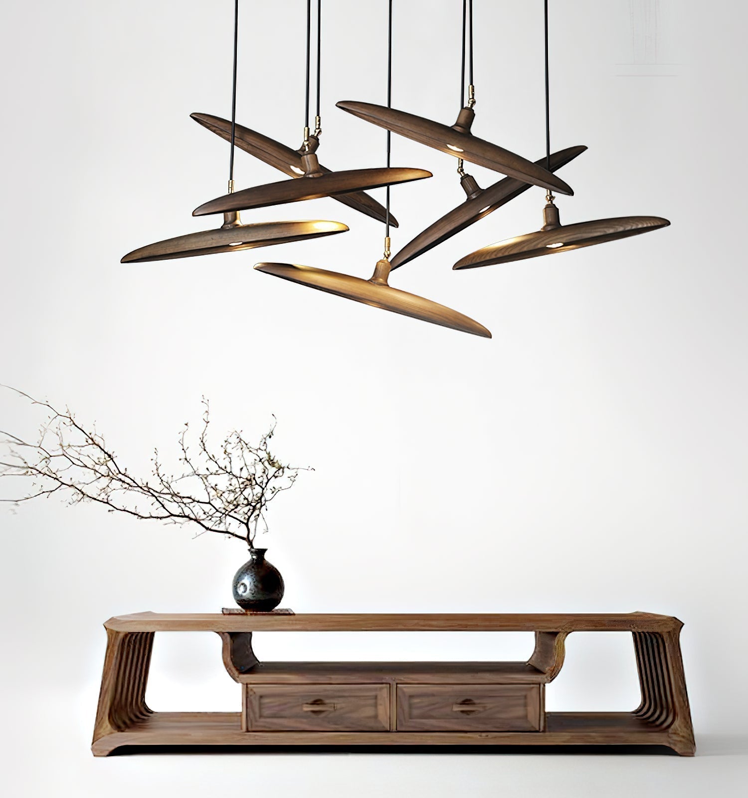 Zelirira Blade Wood Pendant Light - Lamp Outdoor