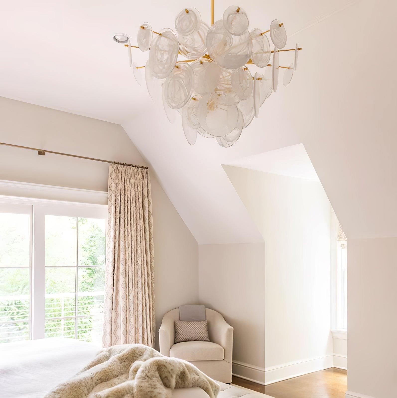 Olvynis Postmodern Luxury Discs Brass Glass Metal Chandelier - Lamp Outdoor