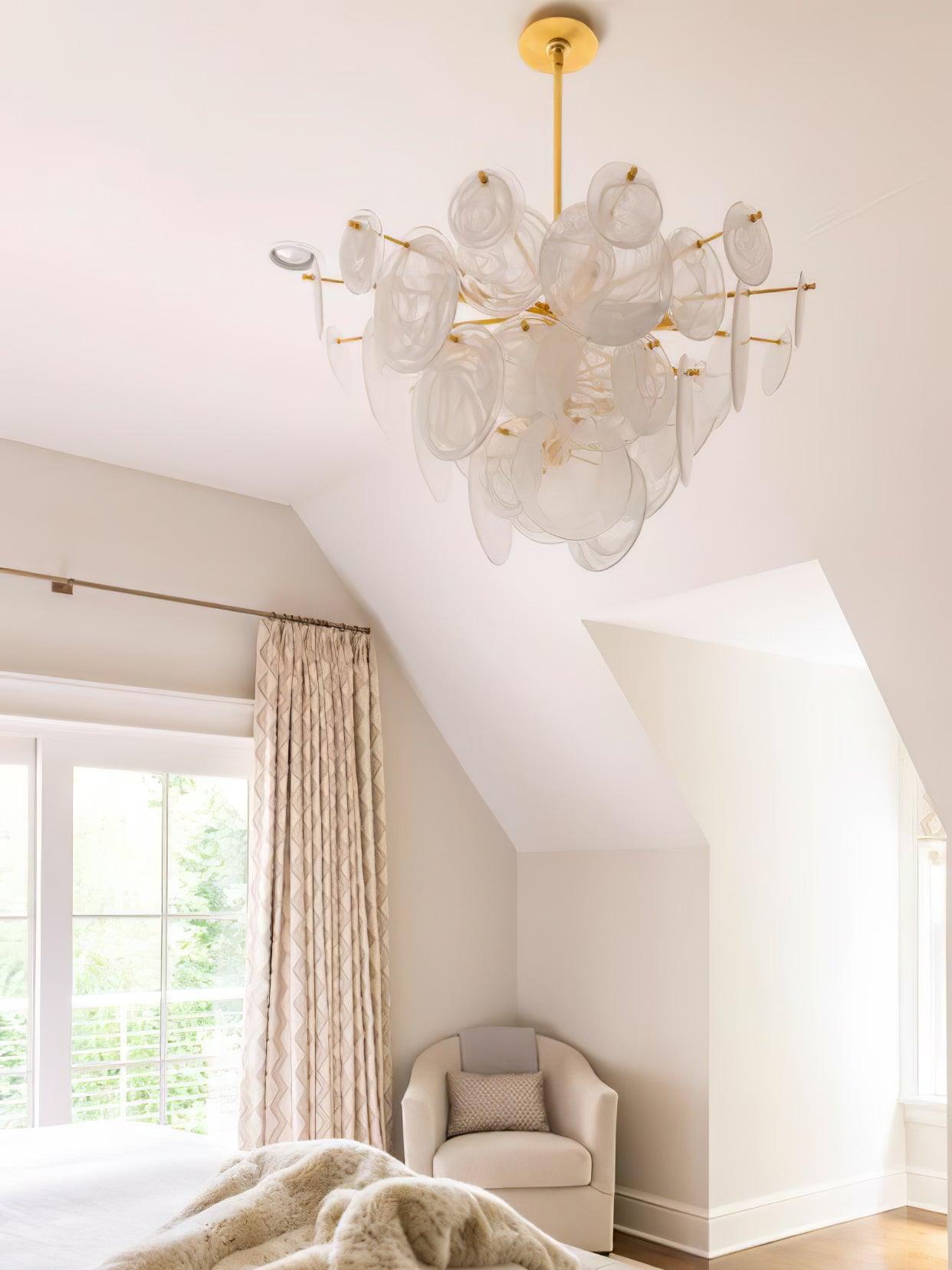 Olvynis Postmodern Luxury Discs Brass Glass Metal Chandelier - Lamp Outdoor