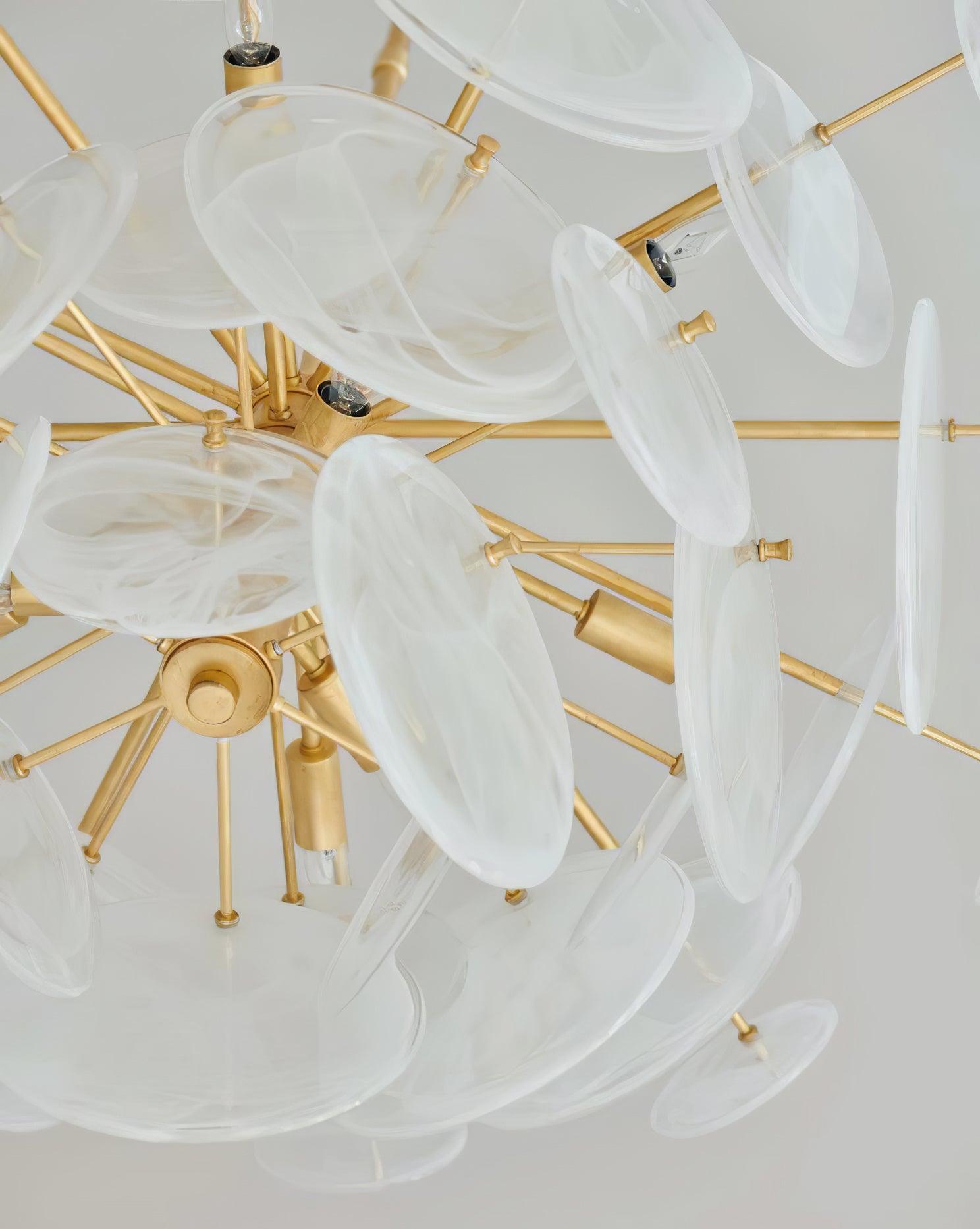 Olvynis Postmodern Luxury Discs Brass Glass Metal Chandelier - Lamp Outdoor
