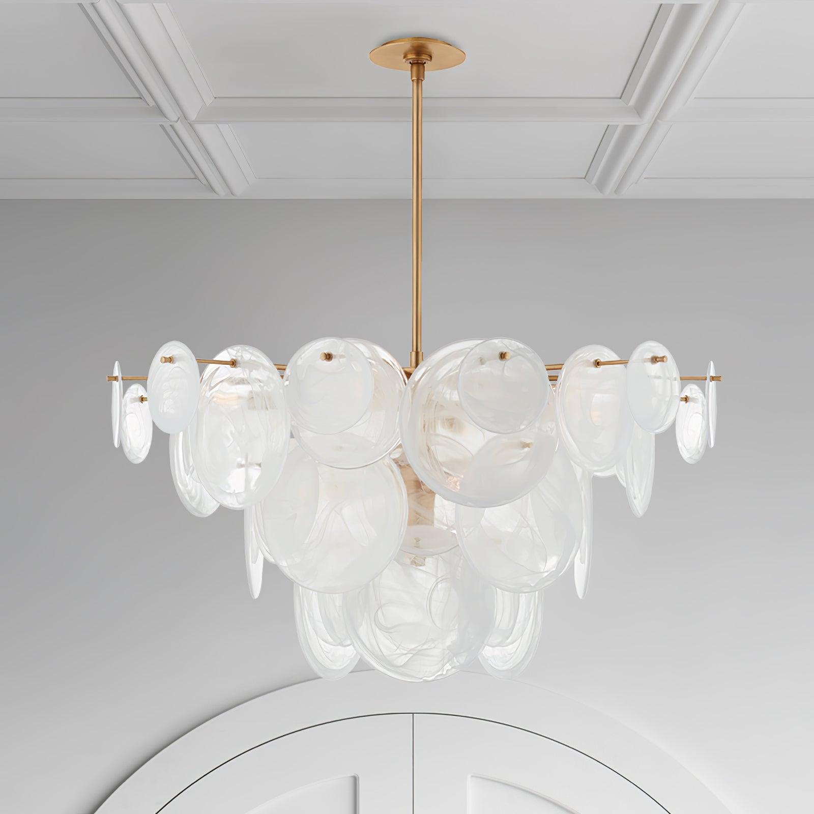 Olvynis Postmodern Luxury Discs Brass Glass Metal Chandelier - Lamp Outdoor