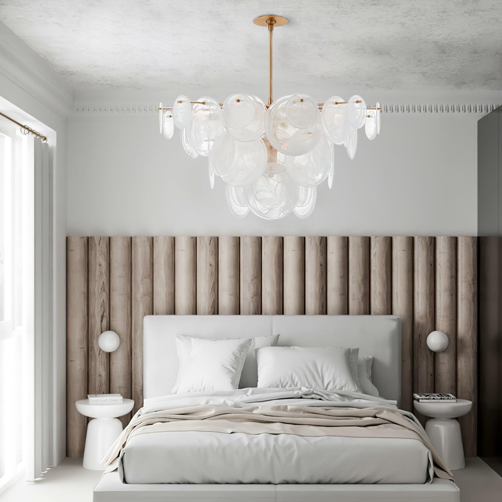Olvynis Postmodern Luxury Discs Brass Glass Metal Chandelier - Lamp Outdoor