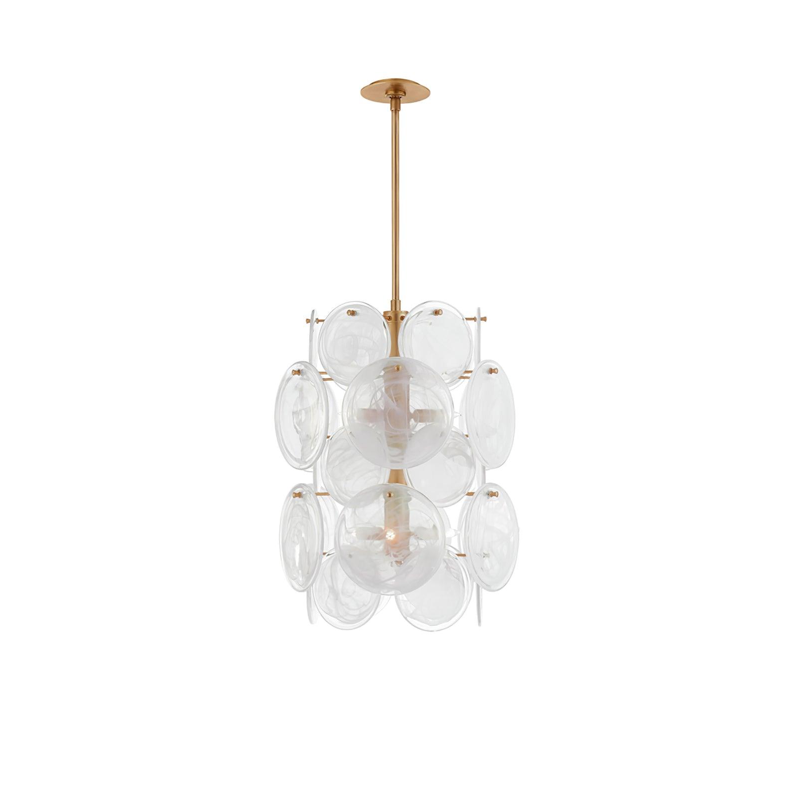 Olvynis Postmodern Luxury Discs Brass Glass Metal Chandelier - Lamp Outdoor
