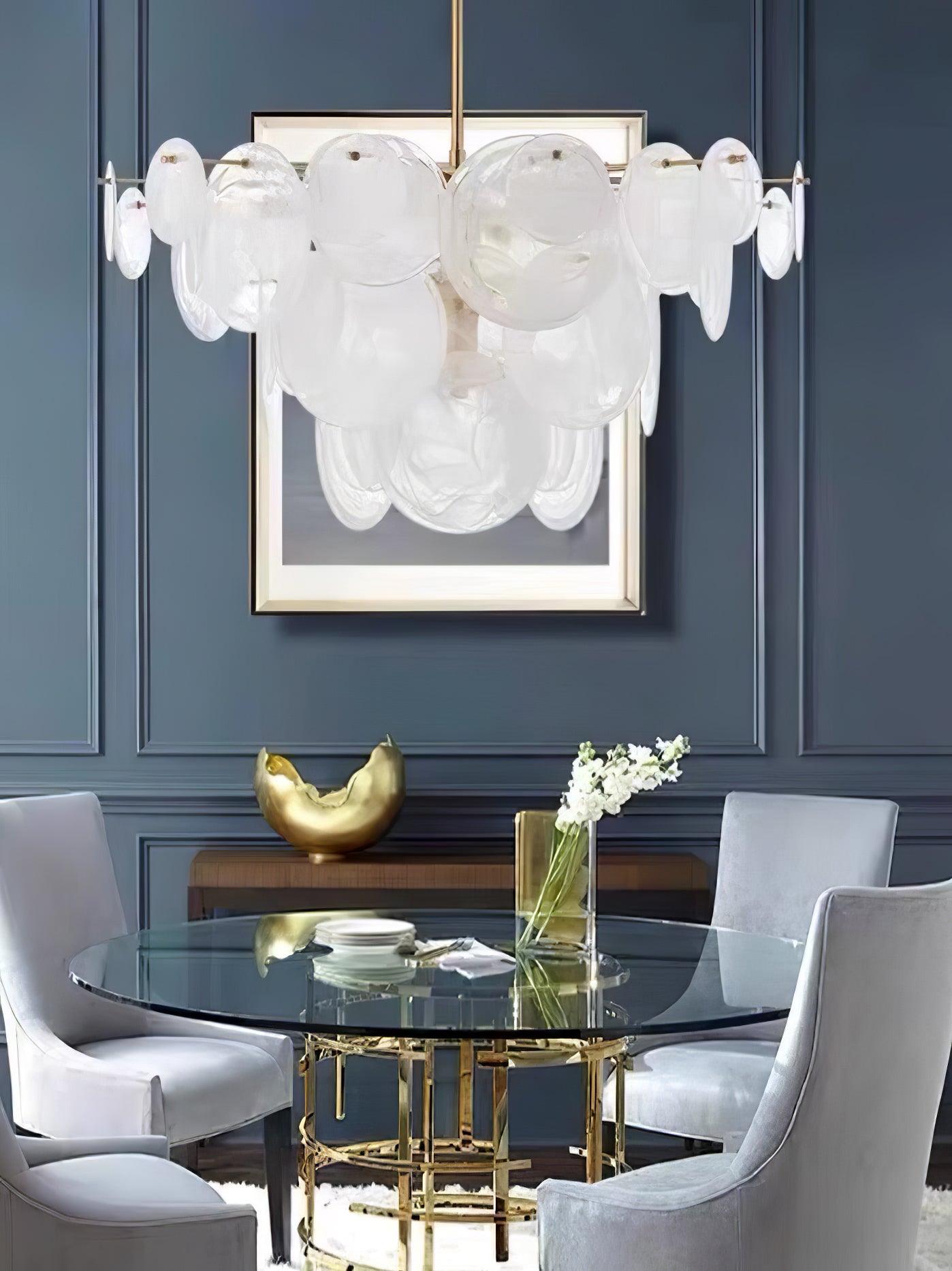 Olvynis Postmodern Luxury Discs Brass Glass Metal Chandelier - Lamp Outdoor