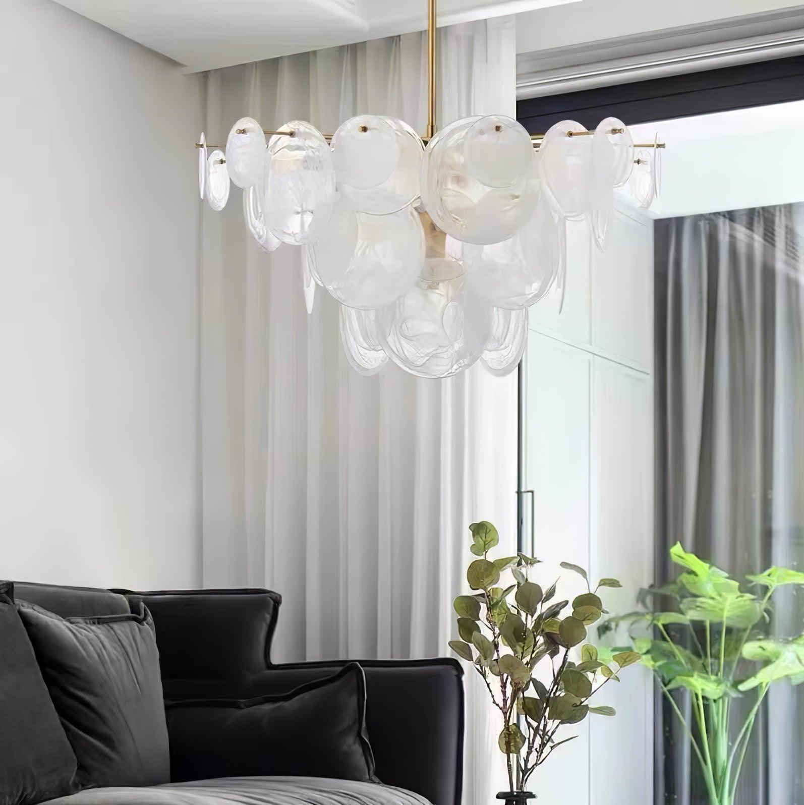 Olvynis Postmodern Luxury Discs Brass Glass Metal Chandelier - Lamp Outdoor