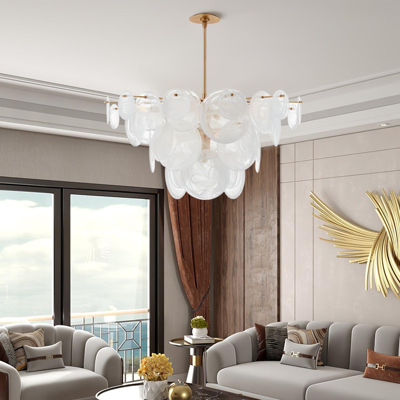 Olvynis Postmodern Luxury Discs Brass Glass Metal Chandelier - Lamp Outdoor