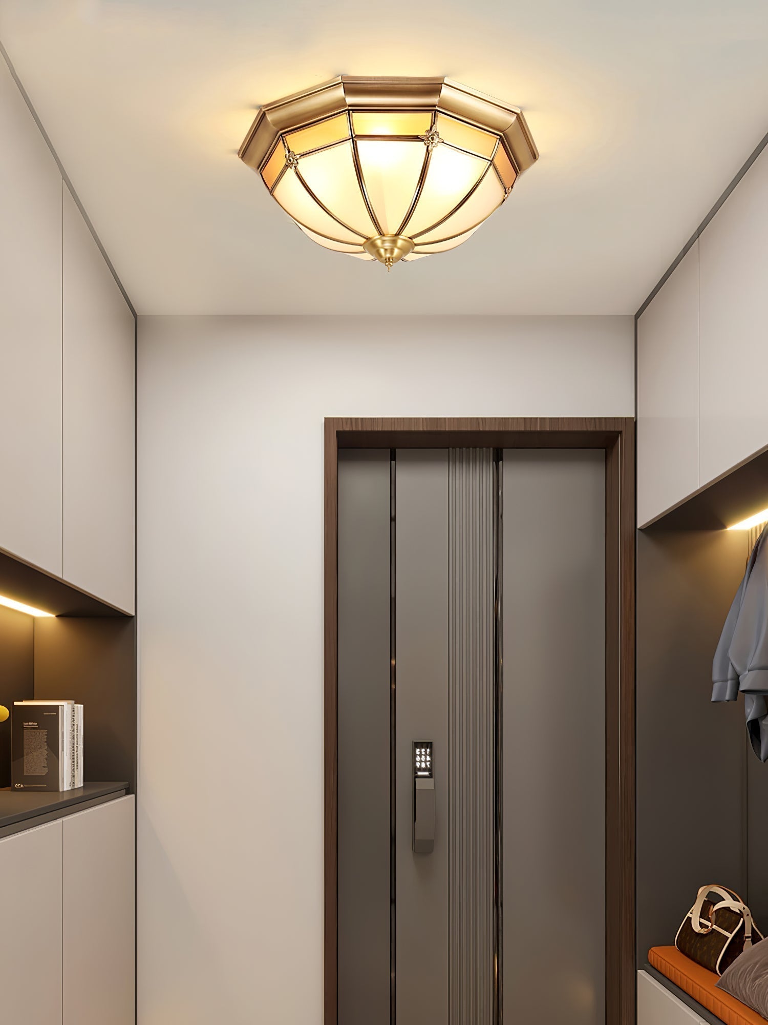 Dome Brass Flush Ceiling Lamp - Lamp Outdoor