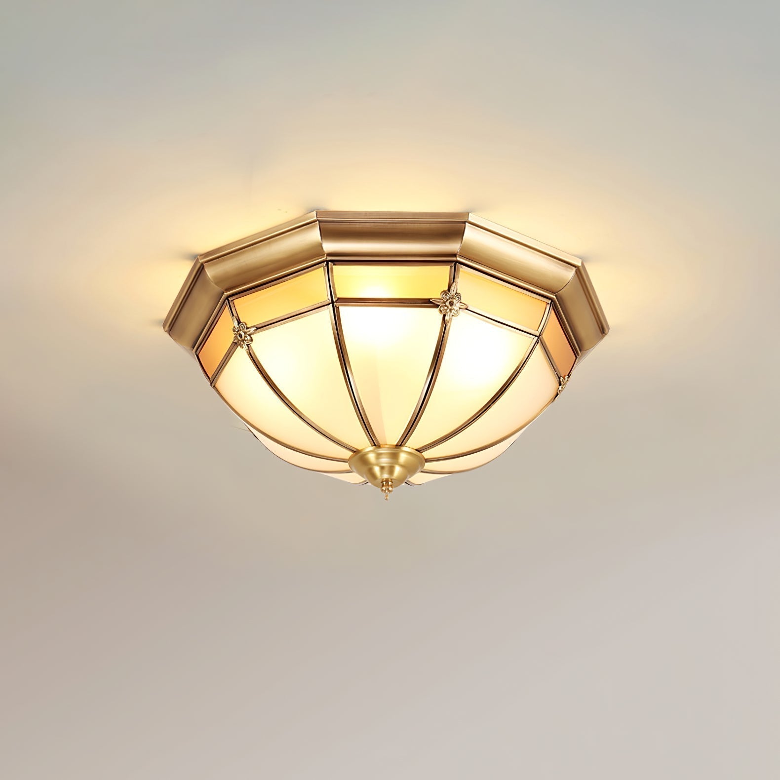 Dome Brass Flush Ceiling Lamp - Lamp Outdoor