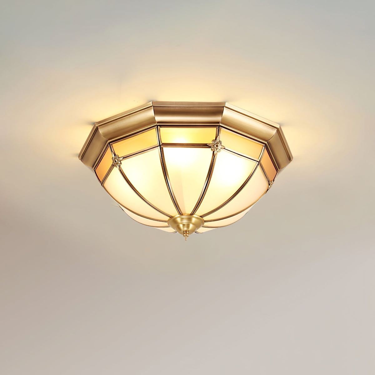 Dome Brass Flush Ceiling Lamp - Lamp Outdoor