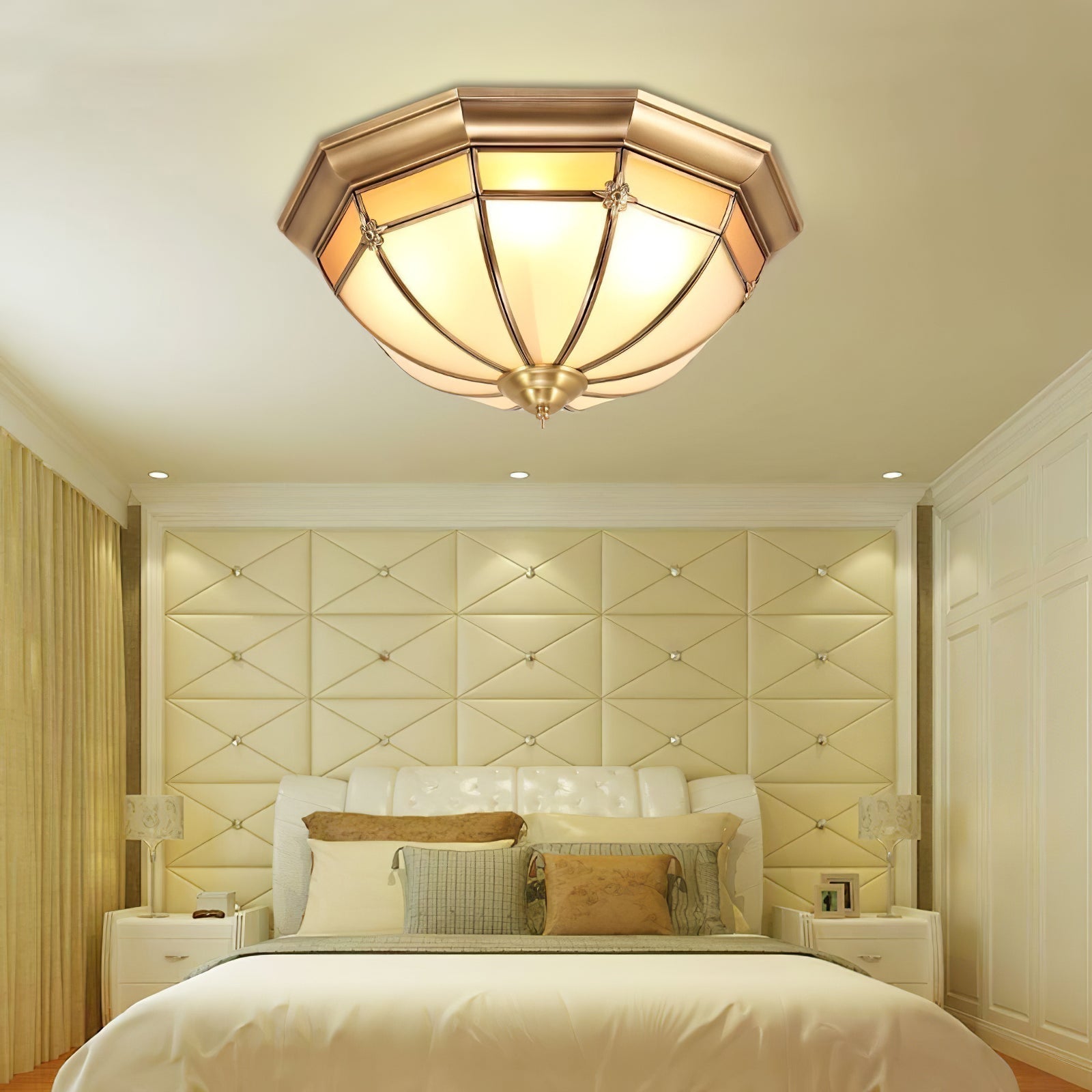 Dome Brass Flush Ceiling Lamp - Lamp Outdoor