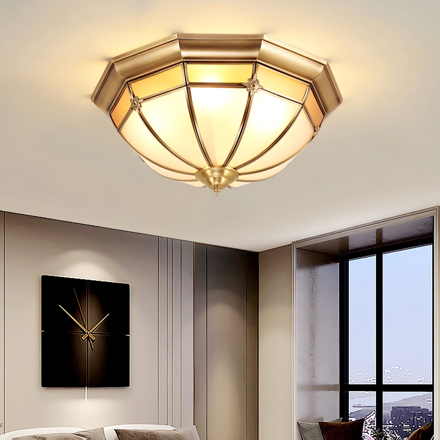 Dome Brass Flush Ceiling Lamp - Lamp Outdoor