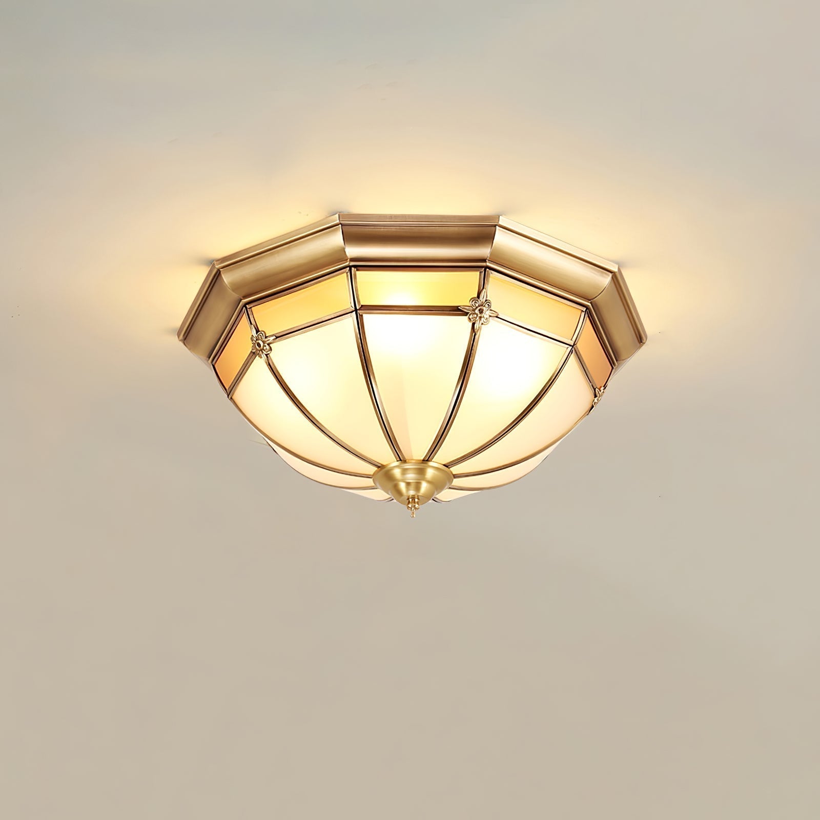 Dome Brass Flush Ceiling Lamp - Lamp Outdoor
